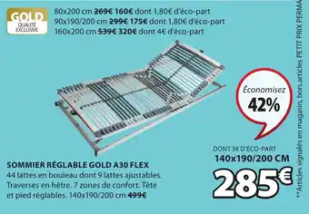 JYSK Sommier Réglable Gold A30 Flex offre