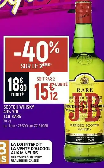 Spar J&b scotch whisky 40% vol. offre