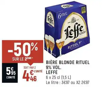 Spar Leffe bière blonde rituel 9% vol. offre