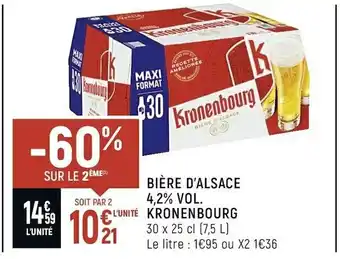 Spar Kronenbourg bière d’alsace 4,2% vol. offre