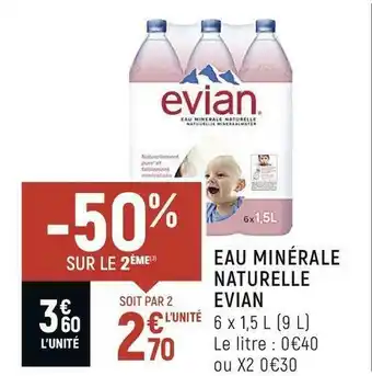 Spar Evian eau minérale naturelle offre