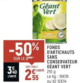 GĂ©ant vert fonds dâartichauts sans conservateur
