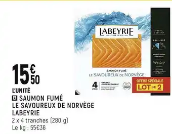 Spar Labeyrie saumon fumé le savoureux de norvège offre