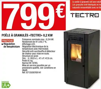 Poêle à Granulés «tectro» 8,2 Kw