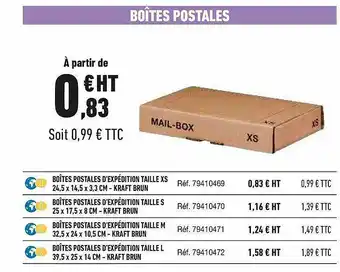 Bureau Vallée Boîtes Postales offre