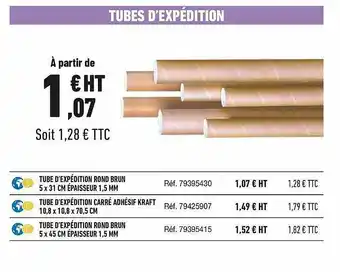 Bureau Vallée Tubes D'expédition offre