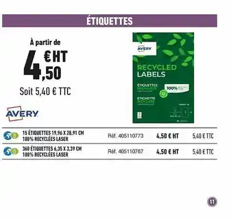 étiquettes Avery