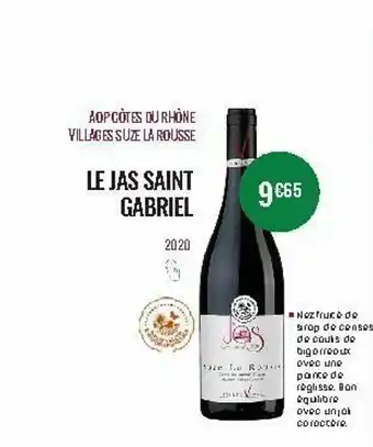 Nicolas Aop Côtes Du Rhône Villages Suze La Rousse Le Jas Saint Gabriel 2020 offre