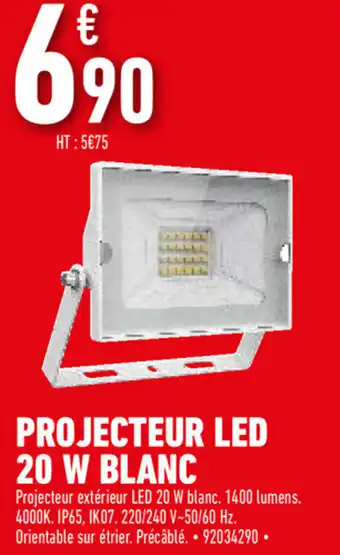 Brico Cash Projecteur Led 20W Blanc offre