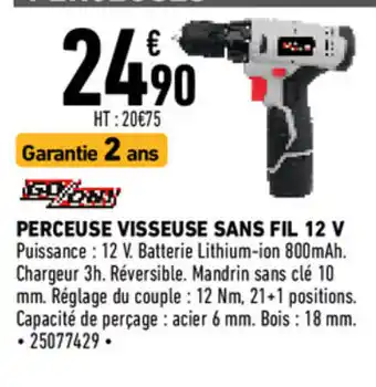 Brico Cash Perceuse Visseuse Sans Fil 12V offre