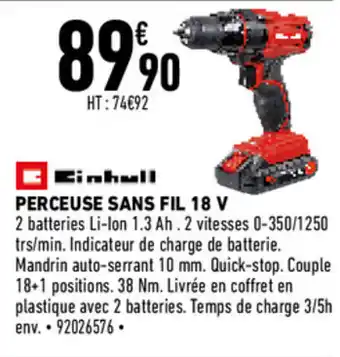 Brico Cash Perceuse Sans Fil 18V offre