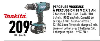 Brico Cash Perceuse Visseuse À Percussion 18V 2X3AH offre