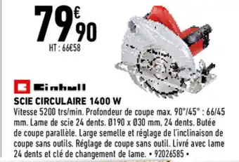 Brico Cash Scie Circulaire 1400W offre