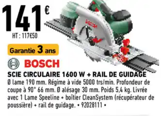 Brico Cash Scie Circulaire 1600W + Rail de Guidage offre