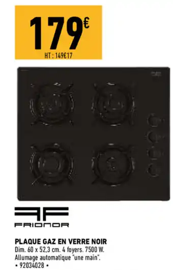 Brico Cash Plaque Gaz En Verre Noir offre
