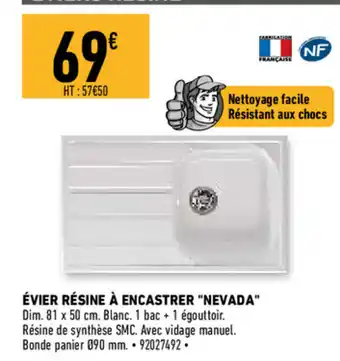 Ăvier RĂ©sine Ă Encastrer Nevada