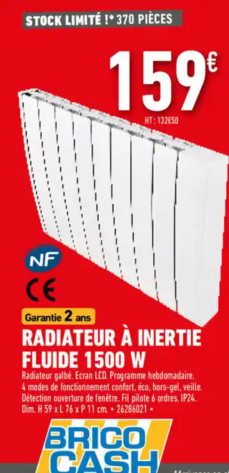 Brico Cash Radiateur À Inertie Fluide 1500W offre