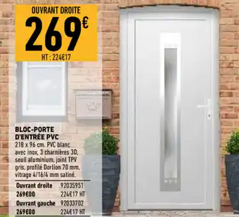 Bloc-porte d'entrée PVC