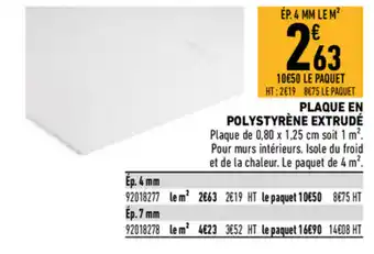 Brico Cash Plaque en polystyrène extrudé offre