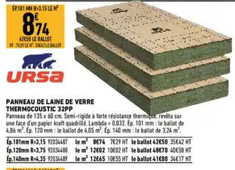 Brico Cash Panneau de lain de verre thermocoustic offre