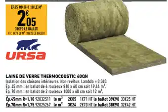 Brico Cash Laine de verre thermocoustic offre