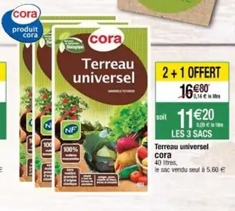 Cora x Carrefour Terreau universel cora offre