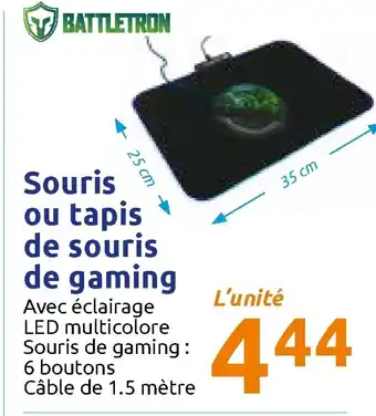 Action Souris ou tapis de souris de gaming offre