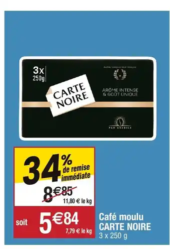 Migros Café moulu carte noire offre