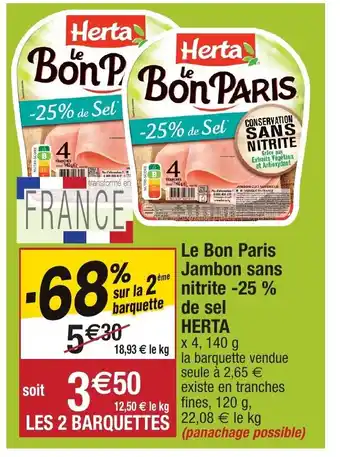 Le bon paris jambon sans nitrite