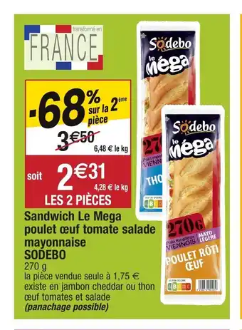 Migros Sandwich le mega poulet œuf tomate salade mayonnaise offre
