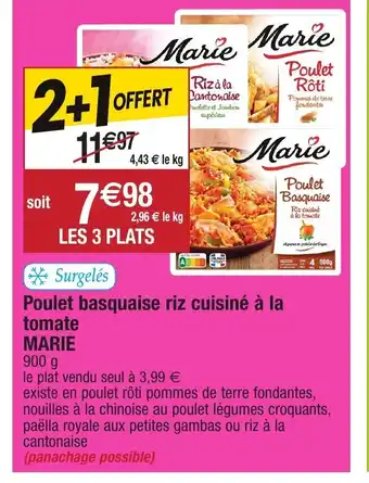 Migros Poulet basquaise riz cuisiné à la tomate offre