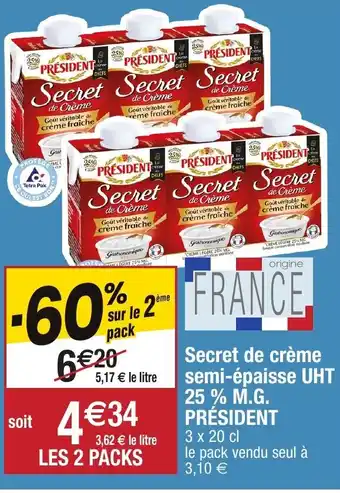 Migros Secret de crème semi-épaisse UHT offre