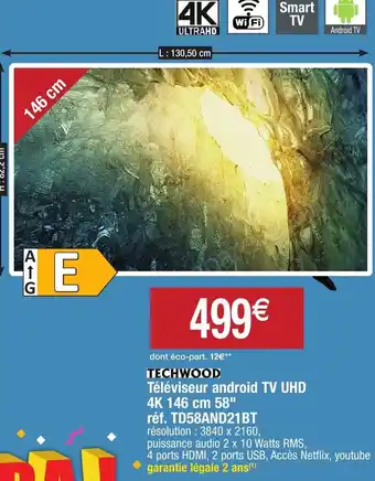 Téléviseur android TV UHD