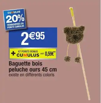 Migros Baguette bois peluche ours 45 cm offre