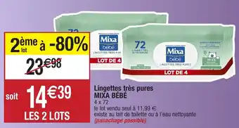 Migros Lingettes bébé très pures offre