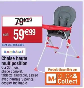 Migros Chaise haute multiposition offre