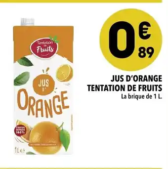 Supeco Jus d'orange Tentation de Fruits offre