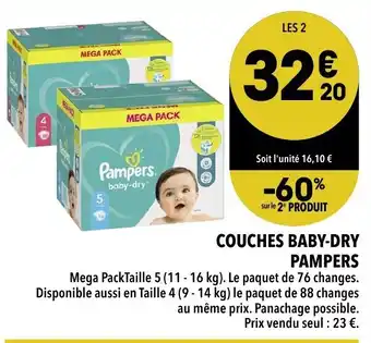 Supeco Couches Baby-Dry Pampers offre
