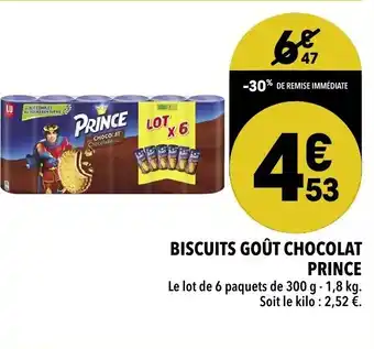 Supeco Biscuits goût Chocolat Prince offre