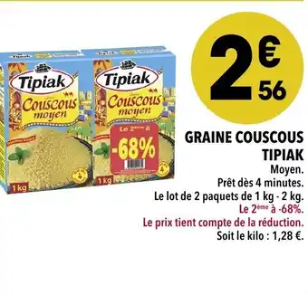 Supeco Graines couscous Tipiak offre