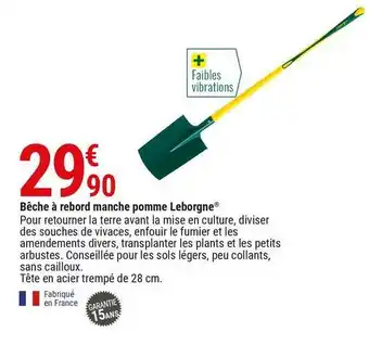 Bêche à rebord manche pomme leborgne®