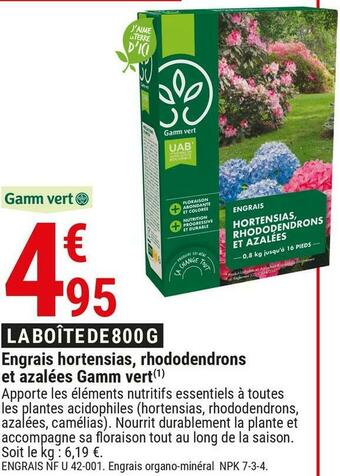 Gamm vert Gamm vert engrais hortensias, rhododendrons et azalées offre