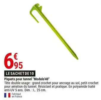 Piquets pour tunnel "modulo'40"