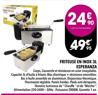 Friteuse en Inox 3L Esperanza