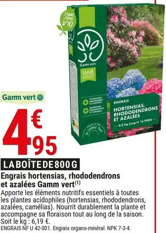 Gamm vert Gamm vert engrais hortensias, rhododendrons et azalées offre