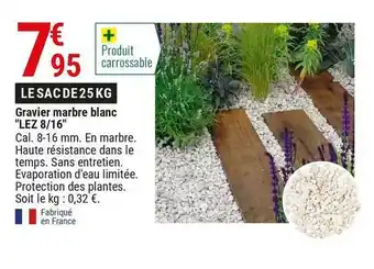 Gravier marbre blanc "lez 8/16"