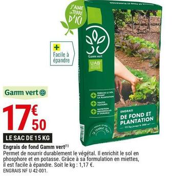 Gamm vert Engrais de fond gamm vert offre