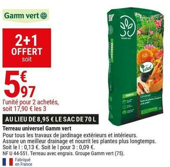 Gamm vert Gamm vert terreau universel offre