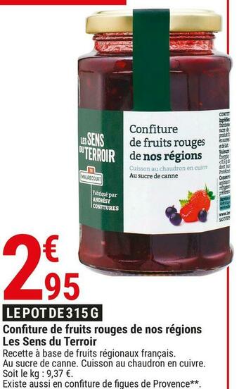 Gamm vert Confiture de fruits rouges de nos régions les sens du terroir offre