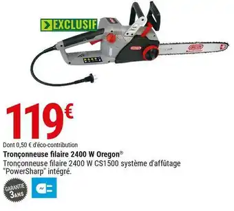 Gamm vert Oregon tronçonneuse filaire 2400 w offre